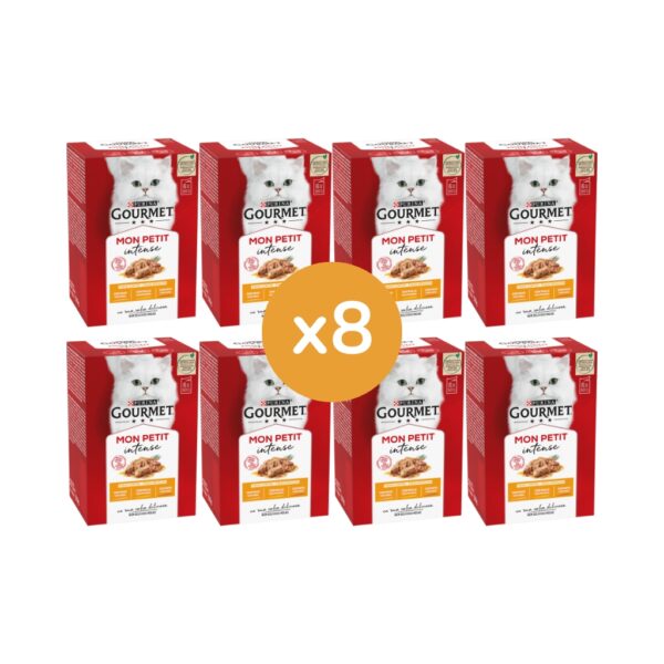 GOURMET - Mon Petit (48x50 gr) - Selección de Aves (Pavo, Pollo y Pato) (8 Cajas de 6x50 gr)