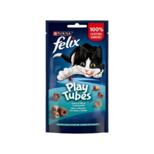 FELIX - Play Tubes (50 gr) - Snacks para Gatos (Pescado y Gambas al Horno) (2 Formatos)