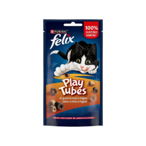 FELIX - Play Tubes (50 gr) - Snacks para Gatos (Pollo e Hígado) (2 Formatos)