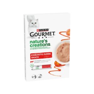 GOURMET - Nature´s Creations (5x10 gr) - Exquisito Snack en Puré Líquido con Buey y Tomate