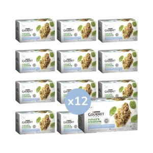 GOURMET - Nature´s Creations (48x85 gr) - Pack Mini Filetes Rico en Pescado del Océano y Atún (12 Cajas de 4x85 gr)