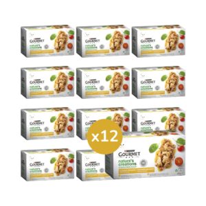 GOURMET - Nature´s Creations (48x85 gr) - Pack Mini Filetes Rico en Pollo y Pavo (12 Cajas de 4x85 gr)