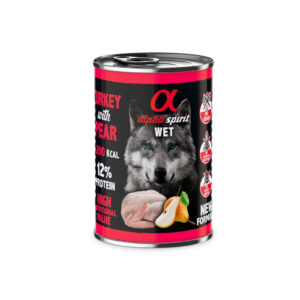 ALPHA SPIRIT - Pavo con Pera (400 gr) - Alimento Húmedo Completo en Paté Para Perros de Todas las Razas (A partir de 1 Año)