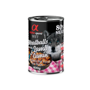 ALPHA SPIRIT - Albóndigas Cordero y Comino (400 gr) - Alimento Húmedo Completo Para Perros Adultos de Todas las Razas (A partir de 1 Año)
