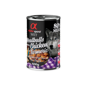 ALPHA SPIRIT - Albóndigas de Pollo y Cúrcuma (400 gr) - Alimento Húmedo Completo Para Perros Adultos de Todas las Razas (A partir de 1 Año)