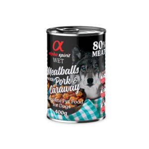 ALPHA SPIRIT - Albóndigas de Cerdo y Alcaravea (400 gr) - Alimento Húmedo Completo Para Perros Adultos de Todas las Razas (A partir de 1 Año)