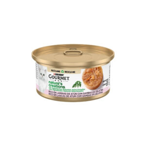 GOURMET - Nature's Creations (70 gr) - Comida Húmeda en Lata Rico en Láminas (Atún con Gambas en Gelatina)