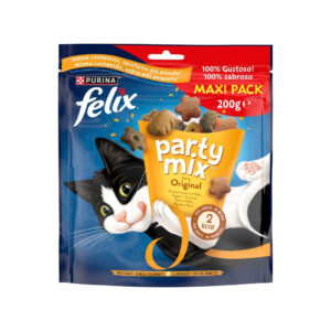 FELIX - Party Mix Original (200 gr) - Snacks para Gatos (Pollo, Hígado y Pavo) (2 Formatos)