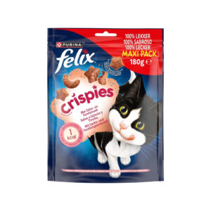 FELIX - Crispies (180 gr) - Snacks para Gatos (Salmón y Trucha) (2 Formatos)