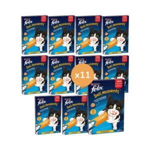 FELIX - Deli Moments Pollo (44x10 gr) - Snack Líquido para Gatos (11 Cajas de 4x10 gr)