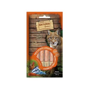 NATURAL GREATNESS - Pollo con Atún y Langosta (4x14 gr) - Snack Cremoso para Gatos (2 Formatos)