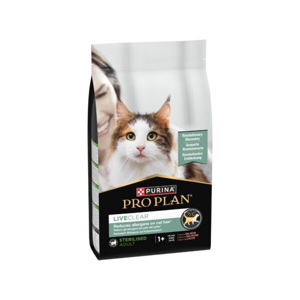 PRO PLAN - Liveclear Sterilised Adult Salmon (1,4 kg) - Pienso Seco para Gatos (Mas de 1 Año) que Reduce los Alergenos en su Pelo (Salmon)