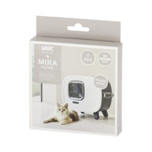 SAVIC Mira Filter (2 Unidades) - Filtros de Carbón Activo de Repuesto para Arenero Mira - Control Avanzado de Olores - (12×12×1 cm)