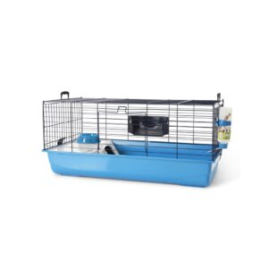 SAVIC Nero 3 (100×50×47 cm) - Jaula Premium para Cobayas, Conejos y Animales Pequeños - Azul Clásico con Base Azul Vibrante