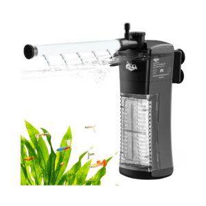 AQQA Filtro Interior SuperClear AQ025 - Filtración Mecánica, Química y Biológica para Acuarios de Agua Dulce