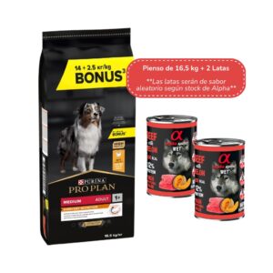PRO PLAN Medium Adult Everyday Nutrition (16,5 kg + 2 Latas de Regalo) - Pienso Seco para Perros Adultos de Raza Mediana con Pollo