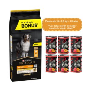 PRO PLAN All Sizes Adult Light/Sterilised (16,5 kg + 6 Latas de Regalo) - Pienso Seco para Perros Adultos Esterilizados de Todas las Razas con Pollo