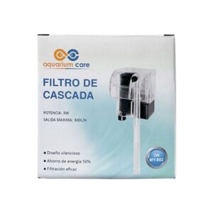 AQUARIUM CARE Filtros de Cascada Serie M - Filtros Mochila Externos con Skimmer de Superficie y Filtración Mecánica, Biológica y Química para Acuarios de Agua Dulce y Salada