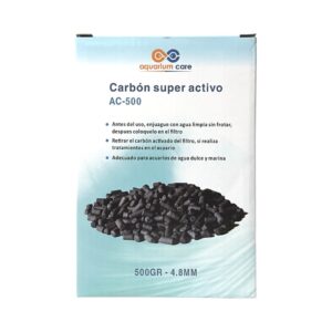 AQUARIUM CARE Carbón Super Activo AC-500 (500 g) - Medio Filtrante Químico de Alta Pureza para Acuarios de Agua Dulce y Salada