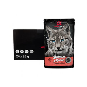 ALPHA SPIRIT Salmon Mousse (24×85 g) - Alimento Húmedo Completo para Gatos con Salmon Natural sin Cereales ni Gluten para Todas las Edades (A partir de 12 Meses)