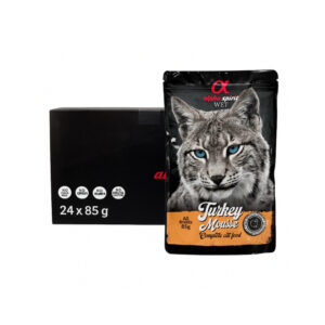 ALPHA SPIRIT Turkey Mousse (24×85 g) - Alimento Húmedo Completo para Gatos con Pavo Natural sin Cereales ni Gluten para Todas las Edades (A partir de 12 Meses)