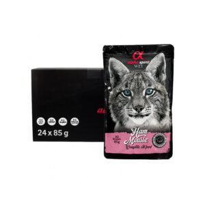 ALPHA SPIRIT Ham Mousse (24×85 gr) - Alimento Húmedo Completo para Gatos con Jamón Natural sin Cereales ni Gluten para Todas las Edades (A partir de 12 Meses)