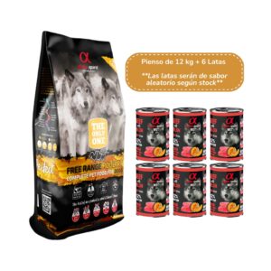 ALPHA SPIRIT - Aves de Corral (+ 1 ó 6 Latas) - Pienso Seco para Perros Adultos de Todas las Razas