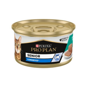 PRO PLAN 7+ Longevis Mousse con Atún (85 g) - Alimento Húmedo Completo para Gatos Senior (+7) (Lata)