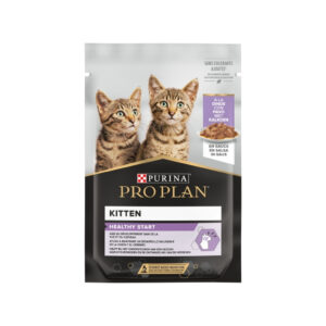 PRO PLAN Kitten Healthy Start Trozos en Salsa con Pavo (85 gr) - Alimento Húmedo Completo para Gatitos y Gatas Gestantes/Lactantes