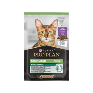 PRO PLAN Sterilised Maintenance con Pato en Salsa (85 g) - Alimento Húmedo Completo para Gatos Adultos Esterilizados