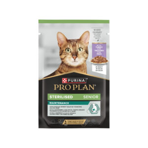 PRO PLAN Sterilised Maintenance con Pavo en Salsa (85 g) - Alimento Húmedo Completo para Gatos Esterilizados Senior (+7)