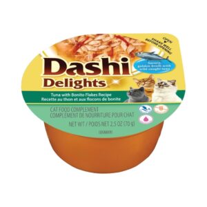 DASHI DELIGHTS Atún con Copos de Bonito (70 g) - Alimento Complementario Húmedo Natural para Gatos
