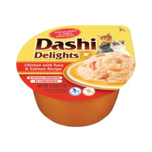 DASHI DELIGHTS Pollo con Atún y Salmón (70 g) - Alimento Complementario Húmedo Natural para Gatos