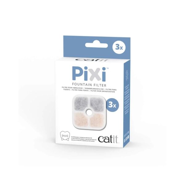 CATIT Filtro para Fuentes PIXI (Pack 3 uds) - Repuesto Original de Filtración Triple Acción