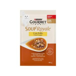 GOURMET Soup Royale Pollo (45 gr) - Alimento Húmedo Complementario para Gatos Adultos