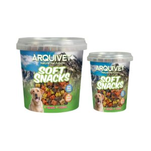ARQUIVET Soft Snacks Mini Huesitos Mix - Snack Natural Semihúmedo para Perros con Vitaminas y Calcio