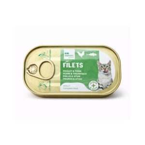 BUBIMEX Bubi Nature Filetes en Caldo Pollo y Atún (85 gr) - Alimento Completo para Gatos Adultos