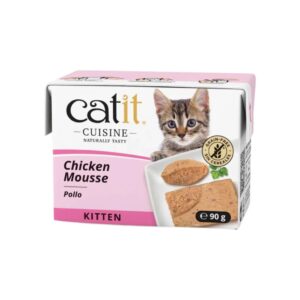 CATIT Cuisine Kitten Mousse Pollo (90 gr) - Alimento Húmedo Completo Sin Cereales para Gatitos (Hasta 12 Meses)