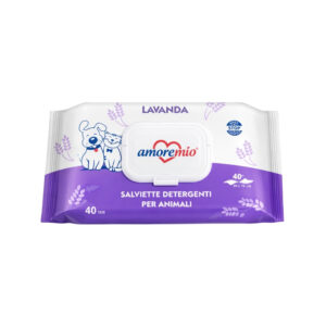 AMOREMIO Lavanda (40 uds) - Toallitas Higiénicas de Aseo Rápido Para Perros y Gatos