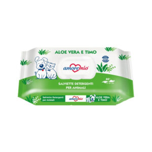 AMOREMIO Aloe Vera (40 uds) - Toallitas Higiénicas de Aseo Rápido Para Perros y Gatos
