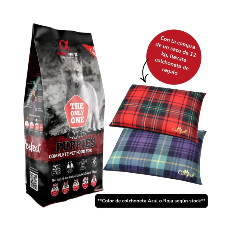 ALPHA SPIRIT Puppies - Pienso Seco para Perros Cachorros de Todas las Razas (Regalo Colchoneta en Saco de 12 kg) **COLOR COLCHONETA SEGUN STOCK**