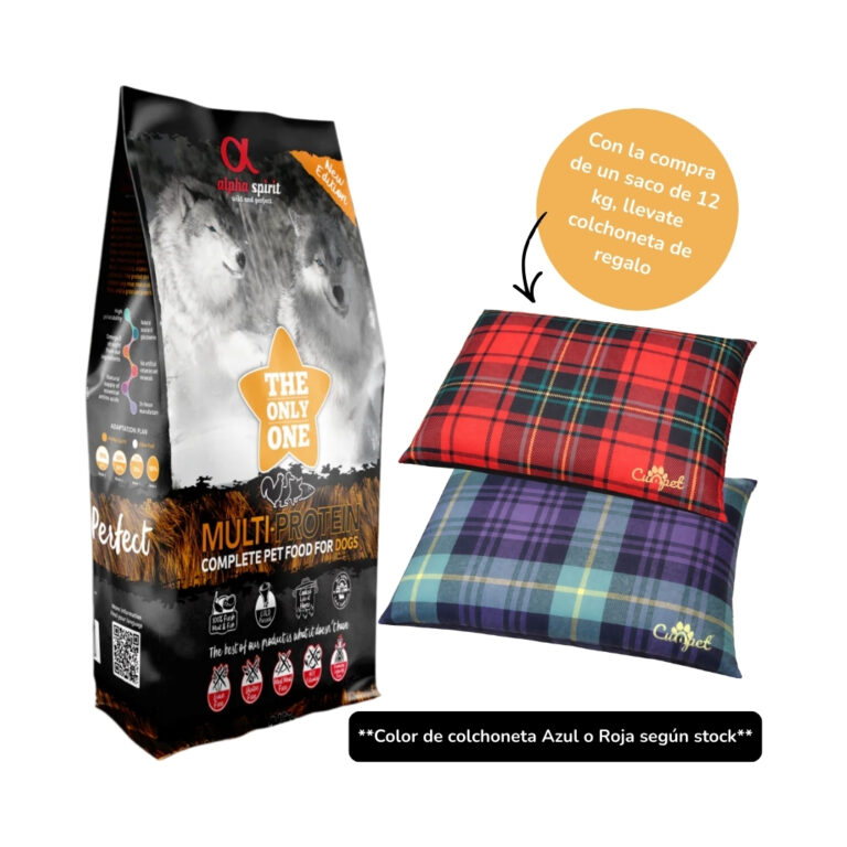 ALPHA SPIRIT Multiprotein - Pienso Seco para Perros Adultos de Todas las Razas (Regalo Colchoneta en Saco de 12 kg) **COLOR COLCHONETA SEGUN STOCK**
