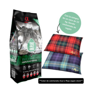 ALPHA SPIRIT Pato - Pienso Seco para Perros Adultos de Todas las Razas (Regalo Colchoneta en Saco de 12 kg) **COLOR COLCHONETA SEGUN STOCK**