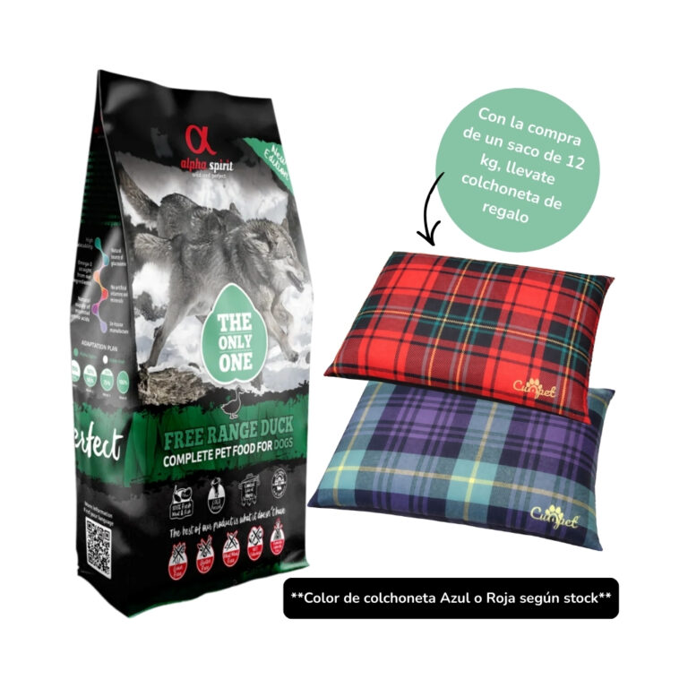 ALPHA SPIRIT Pato - Pienso Seco para Perros Adultos de Todas las Razas (Regalo Colchoneta en Saco de 12 kg) **COLOR COLCHONETA SEGUN STOCK**