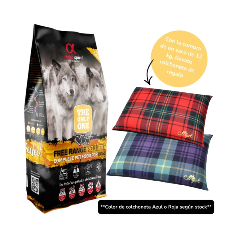 ALPHA SPIRIT Aves de Corral - Pienso Seco para Perros Adultos de Todas las Razas (Regalo Colchoneta en Saco de 12 kg) **COLOR COLCHONETA SEGUN STOCK**