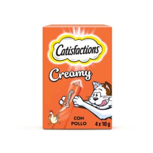 CATISFACTIONS Creamy Pollo (4x10 gr) - Snack Premios para Gatos Cremoso