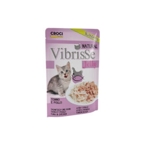 CROCI Vibrisse Jelly Kitten (70 gr) - Comida Húmeda Complementaria natural en Gelatina para gatitos (Atún y pollo ó Pechuga de pollo)