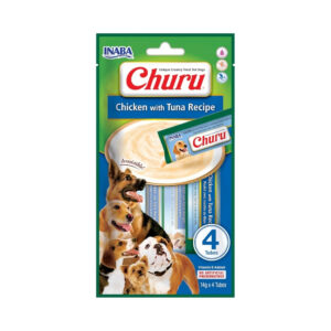 CHURU Perros Receta de Pollo con Atún - Snack Cremoso Húmedo Complementario para Perros (Pollo con Atún)