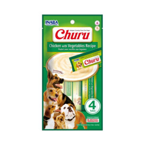 CHURU Perros Receta de Pollo con Verduras - Snack Cremoso Húmedo Complementario para Perros (Pollo con Verduras)