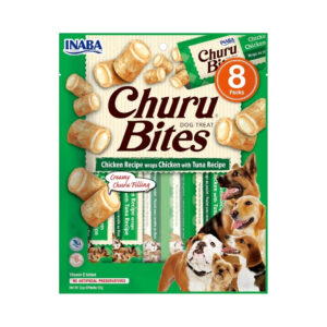 CHURU Bites Perros Receta de Pollo con Atún (8x12 gr) - Snack Cremoso Húmedo Complementario para Perros